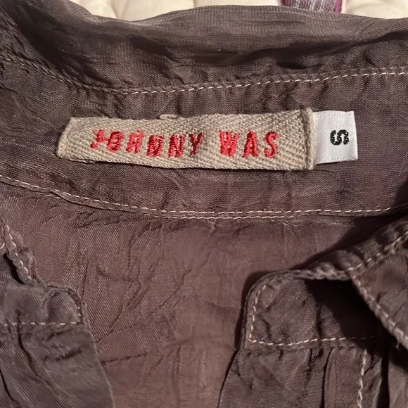 Johnny Was Brown Top with Floral Embroidery - Picture 5 of 5